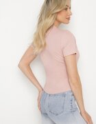 emt Tricou Roz din bumbac cu imprimeu șapcă și zirconii
