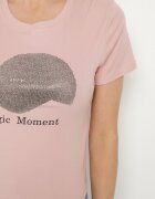 emt Tricou Roz din bumbac cu imprimeu șapcă și zirconii