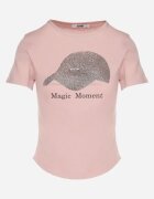 emt Tricou Roz din bumbac cu imprimeu șapcă și zirconii