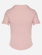 emt Tricou Roz din bumbac cu imprimeu șapcă și zirconii