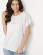 emt Tricou stil liliac Gri deschis De bumbac cu Perle și Dantelă Eleziria