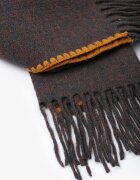  Eșarfă Bleumarin cu Franjuri și Broderie Carind