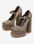  Escarpini verzi cu toc și platformă stil mocasin Zumar