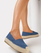  Espadrile Albastre pe Talpă Împletită cu Vârfuri Decorative Litherise