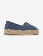  Espadrile Albastre pe Talpă Împletită cu Vârfuri Decorative Litherise