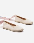  Espadrile Bej cu Talpă Împletită și Legătură în Jurul Gleznei Cyntavia