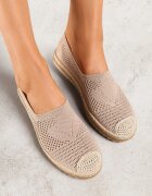  Espadrile bej închis ajurate cu împletitură decorativă Thalessia