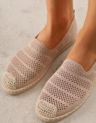  Espadrile Bej închis cu împletitură și decor ajurat Lanivesa