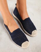  Espadrile bleumarin cu plasă ajurată decorate cu împletitură Lanivesa