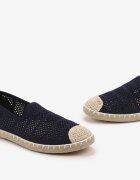  Espadrile bleumarin cu plasă ajurată decorate cu împletitură Lanivesa