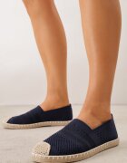  Espadrile Bleumarin pe Talpă Plată din Împletitură Chorisa