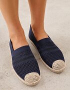  Espadrile Bleumarin pe Talpă Plată din Împletitură Chorisa