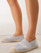  Espadrile gri deschis pe talpă plată din împletitură Chorisa