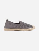  Espadrile Gri din Plasă Perforată Decorate cu Împletitură Lanivesa