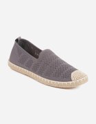  Espadrile Gri din Plasă Perforată Decorate cu Împletitură Lanivesa