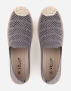  Espadrile Gri din Plasă Perforată Decorate cu Împletitură Lanivesa