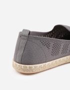  Espadrile Gri din Plasă Perforată Decorate cu Împletitură Lanivesa