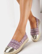  Espadrile Mov cu capută din tweed și talpă împletită Erodiana