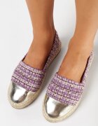  Espadrile Mov cu capută din tweed și talpă împletită Erodiana