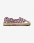  Espadrile Mov cu capută din tweed și talpă împletită Erodiana