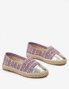  Espadrile Mov cu capută din tweed și talpă împletită Erodiana
