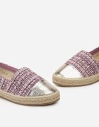  Espadrile Mov cu capută din tweed și talpă împletită Erodiana