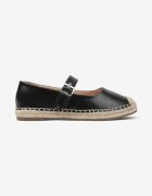  Espadrile Negre Decorate cu curea și cu împletitură Noniara
