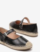  Espadrile Negre Decorate cu curea și cu împletitură Noniara