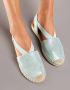  Espadrile plate verde deschis din imitație de piele Wialla