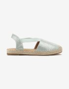  Espadrile plate verde deschis din imitație de piele Wialla