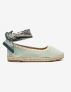  Espadrile verde deschis cu talpă împletită și legătură în jurul gleznei Cyntavia