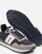 everland Pantofi Sport Sneakers Din Piele Bleumarin-Gri Cu Inscripție Polzeki
