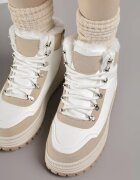 fashion Adidași Albi cu Talpă Groasă cu Blană Alweda