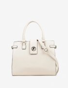 fashion&bags Geantă Albă cu Mâner și Aplicație Decorativă Ronevia