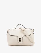 fashion&bags Geantă Albă Tip Poștașă cu Clapă Decorativă Monavia