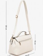 fashion&bags Geantă Albă Tip Poștașă cu Clapă Decorativă Monavia