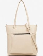 fashion&bags Geantă Bej-Crem în stil shopper cu un buzunar în față Nanirela