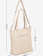 fashion&bags Geantă Bej-Crem în stil shopper cu un buzunar în față Nanirela