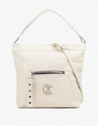 fashion&bags Geantă bej decorată cu matlasare și aplicație metalică Mrulla