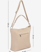 fashion&bags Geantă Bej închis Decorată cu Matlasare și Aplicație Metalică Mrulla