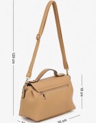 fashion&bags Geantă Bej închis Tip poștaș cu clapetă aurie decorativă Monavia