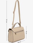 fashion&bags Geantă Bej închis tip poștaș cu Mâner și Aplicație Decorativă Alamira