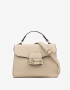 fashion&bags Geantă Bej tip poștaș cu Mâner și Aplicație Decorativă Alamira