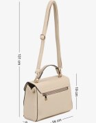 fashion&bags Geantă Bej tip poștaș cu Mâner și Aplicație Decorativă Alamira