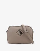 fashion&bags Geantă Gri Cu Trei Compartimente Tip Poștaș Decorată Cu Litere Lanithara