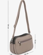 fashion&bags Geantă Gri Cu Trei Compartimente Tip Poștaș Decorată Cu Litere Lanithara