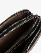 fashion&bags Geantă Gri Cu Trei Compartimente Tip Poștaș Decorată Cu Litere Lanithara