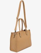fashion&bags Geantă Mică Tip Shopper Bej Închisă cu Curea Suplimentară Lorsekia