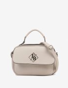 fashion&bags Geantă poștaș bej deschis cu mâner și aplicație metalică Arillena