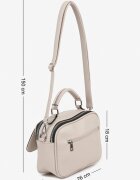 fashion&bags Geantă poștaș bej deschis cu mâner și aplicație metalică Arillena